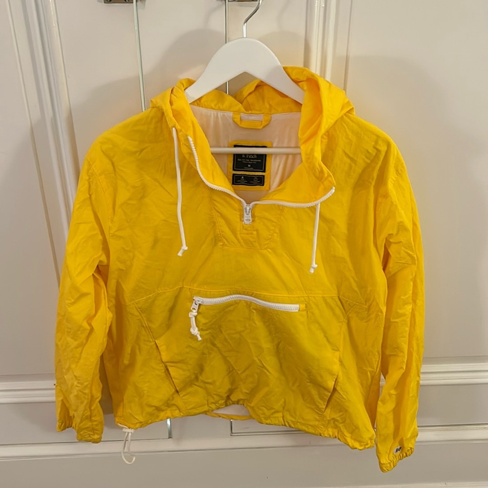 Neon Yellow Abercrombie and Fitch Rainjacket